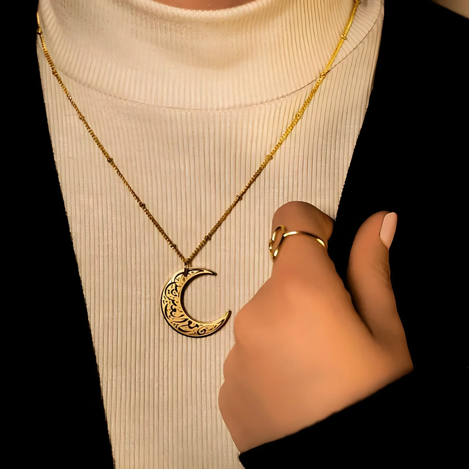 Hardship & Ease Crescent Necklace - Image 5