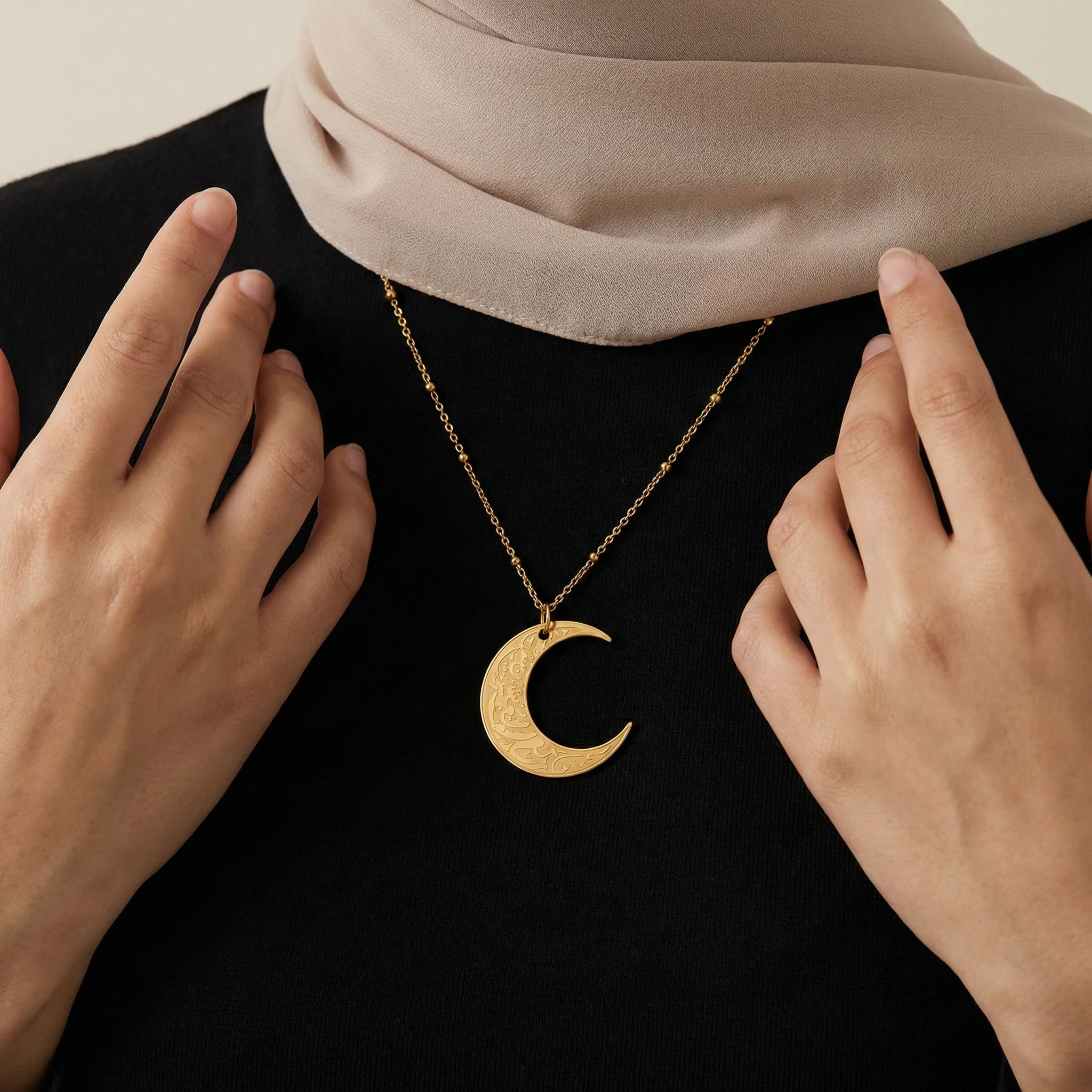 Hardship & Ease Crescent Necklace - Image 7