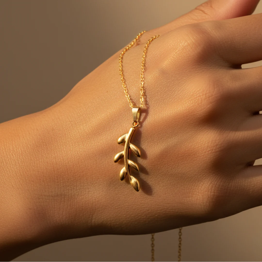 Qamar Palestine Olive Branch Necklace - Image 3