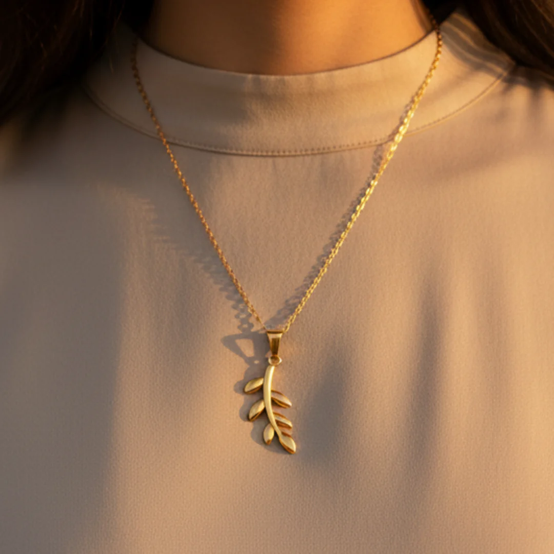 Qamar Palestine Olive Branch Necklace - Image 4