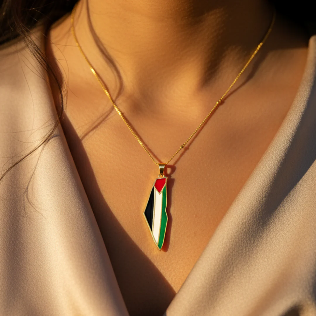 Qamar Palestine Pride Map Necklace - Image 6